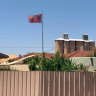 A Nazi flag flying over a home in the Victorian town of Beulah in 2020.