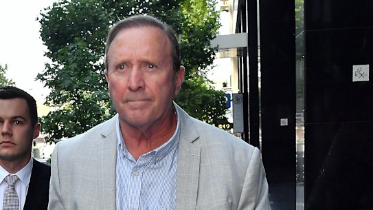 Day eight at IBAC, Geoff Ablett leaving after giving evidence.28th November 2019 The Age news Picture by Joe Armao
