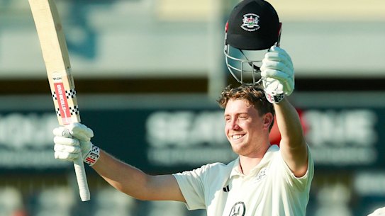 Australian batsman Cameron Green raises a century for Gloucestershire against Kent.