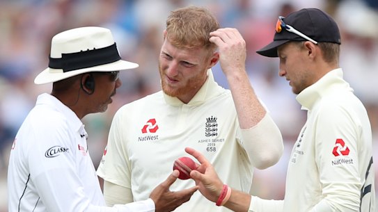 Head scratcher: Ben Stokes and Root check the shape of the ball. But it's the shape of their team's psychology that most concerns Michael Vaughan.