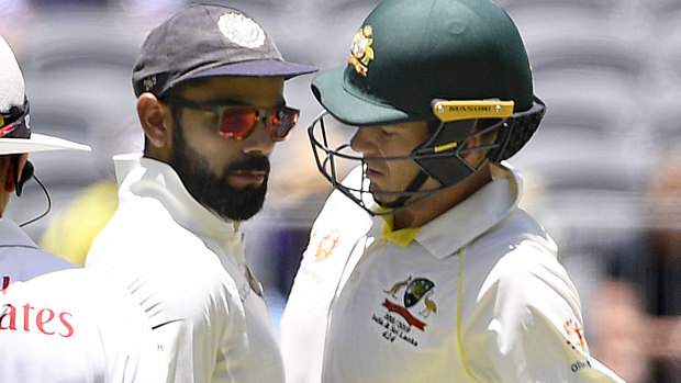 Virat Kohli, whose confrontation with Tim Paine was a flashpoint in the 2018/19 series, is returning home after the first Test on paternity leave.