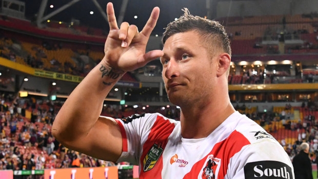 Tariq Sims put on a show for Dragons fans who braved Suncorp Stadium on Sunday.