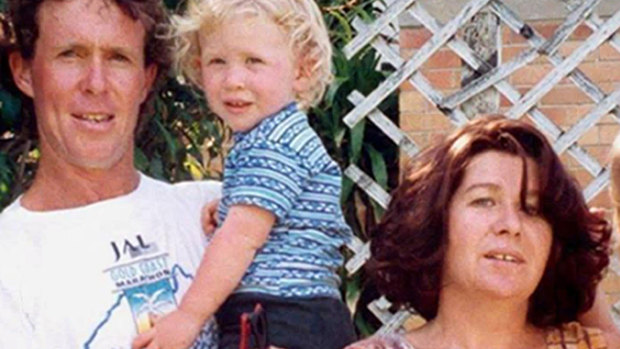 Brenton Tarrant as a child, with his mother Sharon and father Rodney, now deceased. 