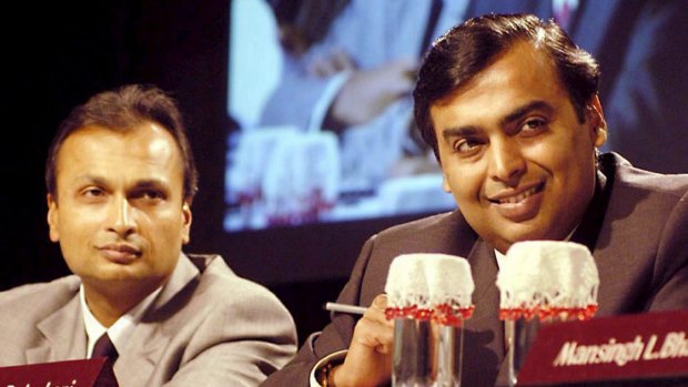 Anil Ambani (left) and Mukesh Ambani.