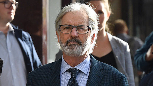 John Jarratt arrives at court in Sydney on Monday.