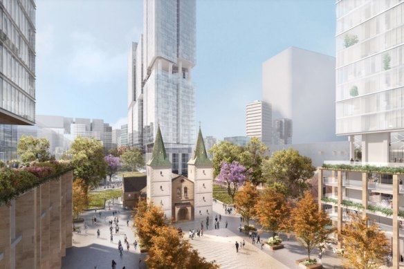 The City of Parramatta has smoothed the path for a 45-storey tower to be built next to St John’s Cathedral in the heart of the CBD.