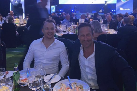 Mark Babbage and Hayden Burbank attended the grand final eve luncheon at Crown Perth.