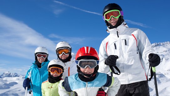 Family skiing holiday
