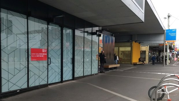 Retail space at Bentleigh station lies vacant since the new station opened in 2016.
