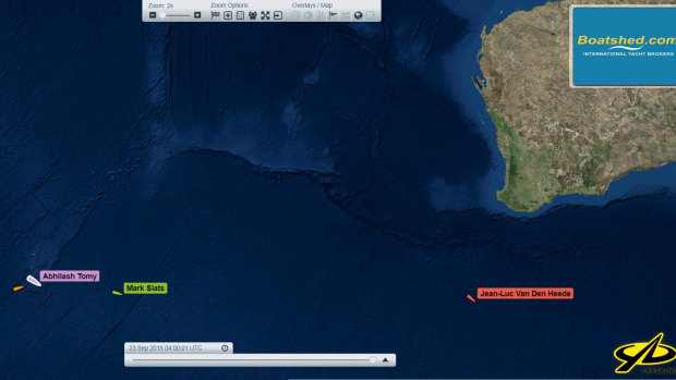 The Golden Globe Race Livetracker shows the stranded sailor's remote location.