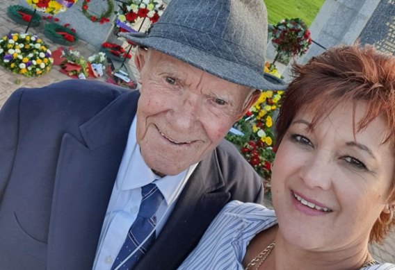 Zach Krouse, 93, pictured with his daughter, Melanie, has been told his visa application won’t be assessed until at least 2064.