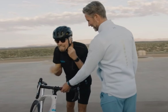 Virgin Galactic now says the clip of Branson arriving at Spaceport America on his bike was not actually from the launch day.