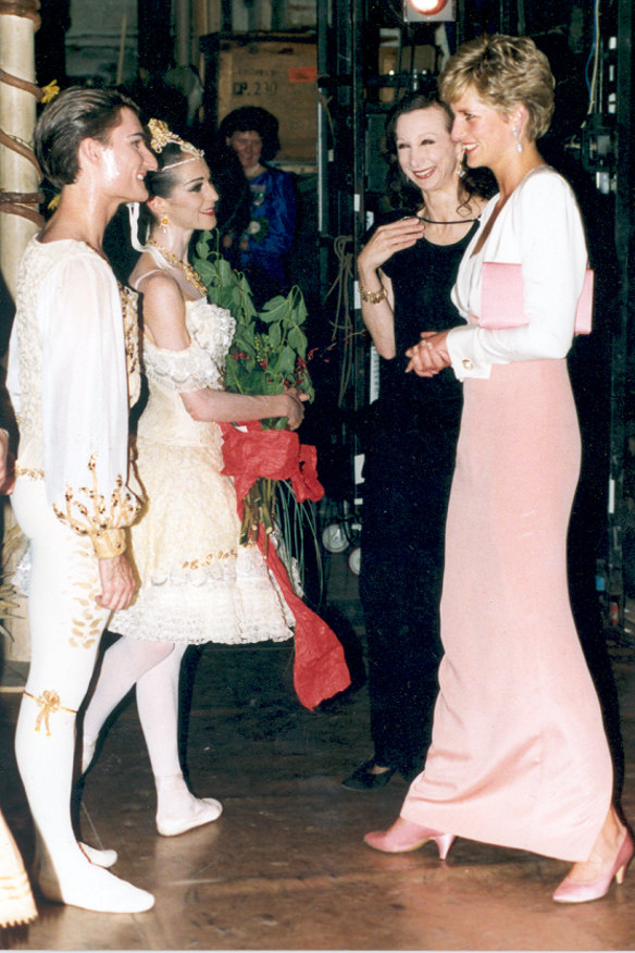Meeting Princess Diana in London in 1992 with (from left) Miranda Coney and Maina Gielgud. 