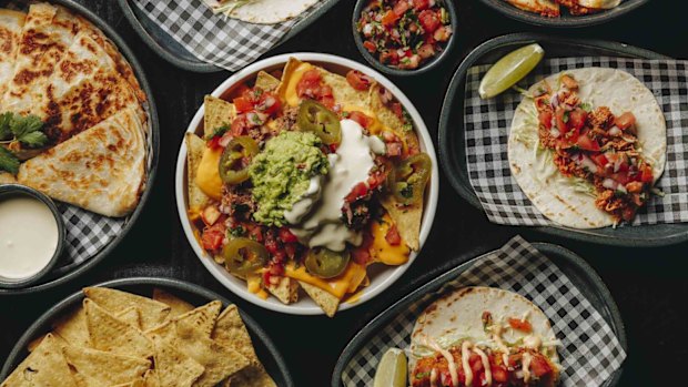 A spread of tacos, nachos and quesadillas from Pocket Bar in Terrigal.
