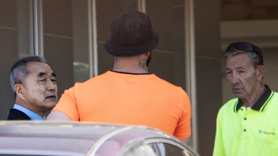 The father of Jay Je Yoon Jung at his family business on Wednesday. The family are struggling to grasp the allegations against their studious son.