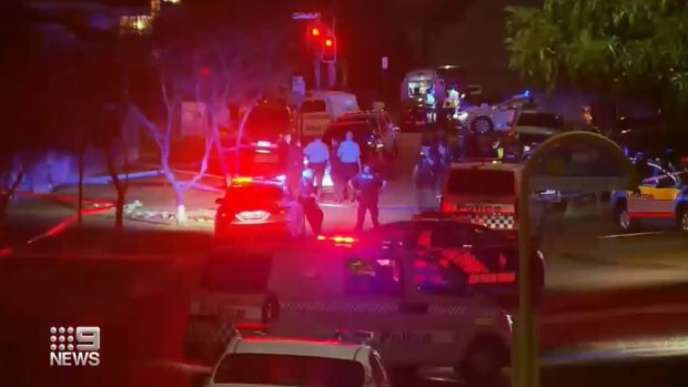 The scene of the police shooting in Upper Mount Gravatt on Brisbane's southside on August 5.