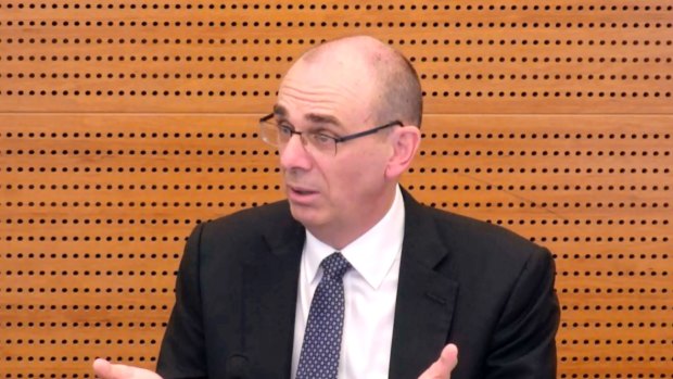 APRA chairman Wayne Byres giving evidence at the royal commission. 