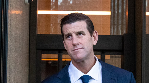 Ben Roberts-Smith leaves the Federal Court in Sydney in June.