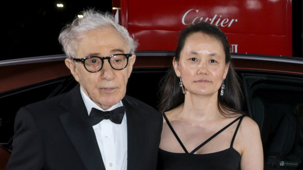 Woody Akllen and Soon-Yi Previn arrive for the world premiere of his new film at the Venice Film Festival.