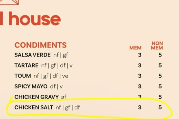 A surcharge for chicken salt at a Sydney pub has angered locals.