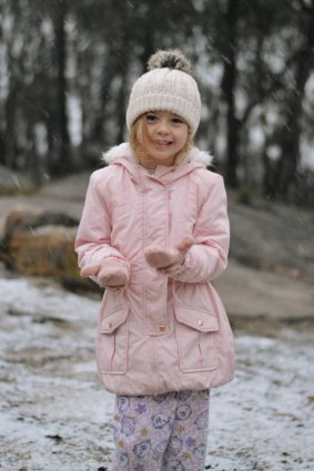 Caitlin Lancaster enjoys the snow on Queensland’s Granite Belt on June 4, 2019.