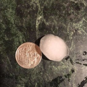 Hail pieces the size of coins fell across the Beaudesert and the Gold Coast.