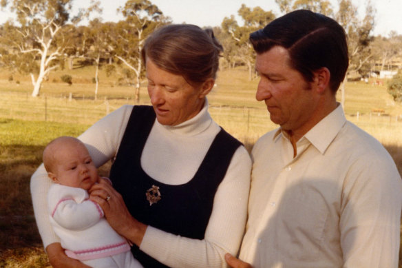 Brian and Anne Maye with Niamh as a baby. 