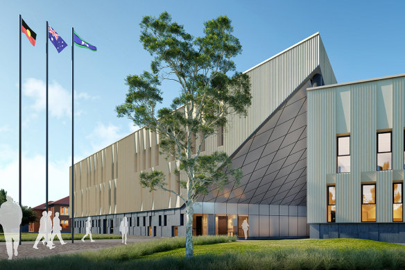 An artist’s impression of Greater Shepparton Secondary College’s new campus, set to open in 2022.