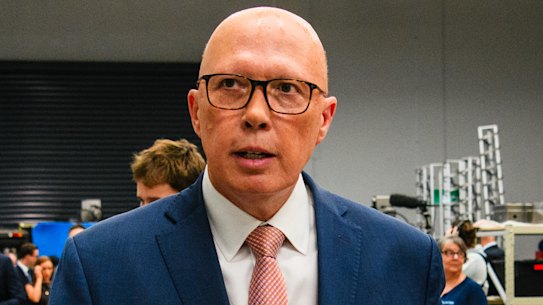 Peter Dutton with shadow defence spokesman Andrew Hastie and Liberal industrial relations spokeswoman Michaelia Cash campaign in Perth on Wednesday.