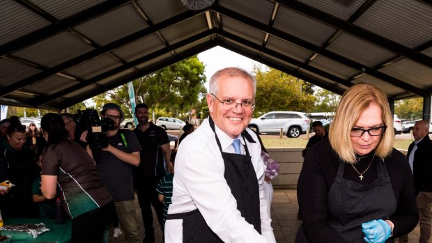 Prime Minister Scott Morrison and Jenny Morrison visit Wanneroo Rugby Union Club for a barbecue.