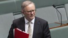 Prime Minister Anthony Albanese departs at the end of question time at Parliament House in Canberra on Thursday.