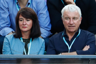 Miche Paterson and John Hartigan make their first public appearance together at the Australian Open in 2017.