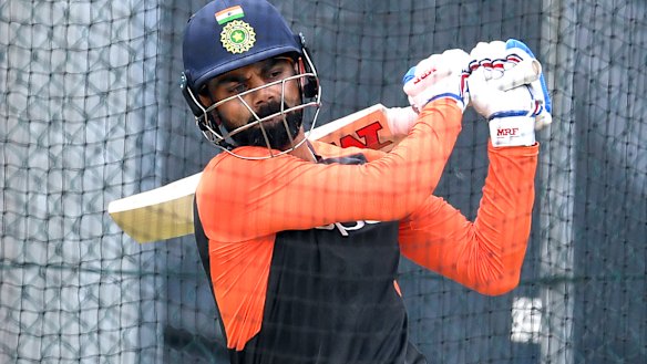 Focus: Indian captain Virat Kohli prepares in the Gabba nets.