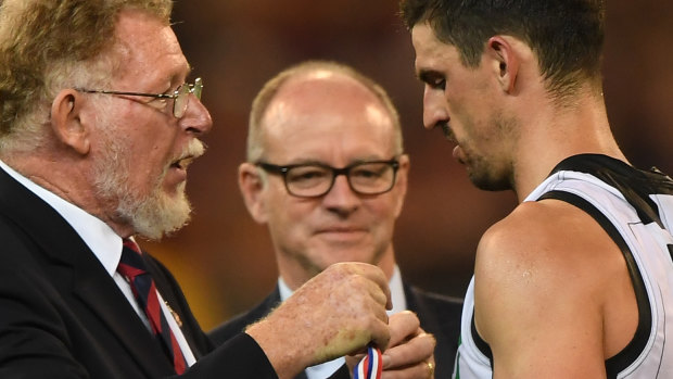 Scott Pendlebury was booed while receiving the Anzac Medal.