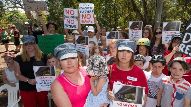 Flashback to 2016: Murrumbeena residents at a protest against the elevated railway line.