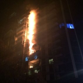 The 2014 cladding fire at Dockland's Lacrosse tower that sparked concerns about the scale of the problem across Australia.