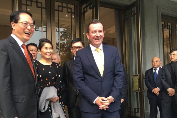 Premier Mark McGowan celebrates the 30th anniversary of the WA-Zhejiang sister-state relationship with Province Communist Party of China Secretary Che Jun on November 10, 2017.