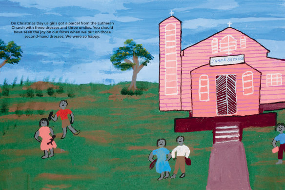 The opening pages of <i>Three Dresses</i> by Wanda Gibson.