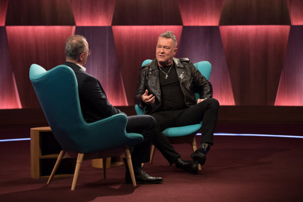 Denton interviewing singer Jimmy Barnes.