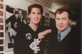 Stephen Silvagni with his father at Carlton.