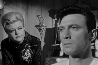 Eleanor Shaw Iselin (Angela Lansbury) manipulates the brainwashed Raymond Shaw (Laurence Harvey) in John Frankenheimer’s dark 1962 thriller The Manchurian Candidate.
