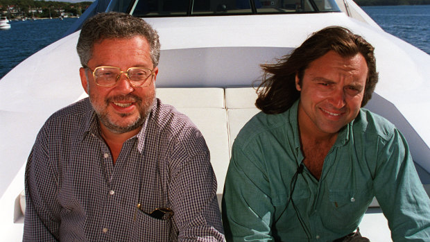 John Deerfield and Rene Rivkin on Rivkin's boat 'Dajoshadita' in 1997.