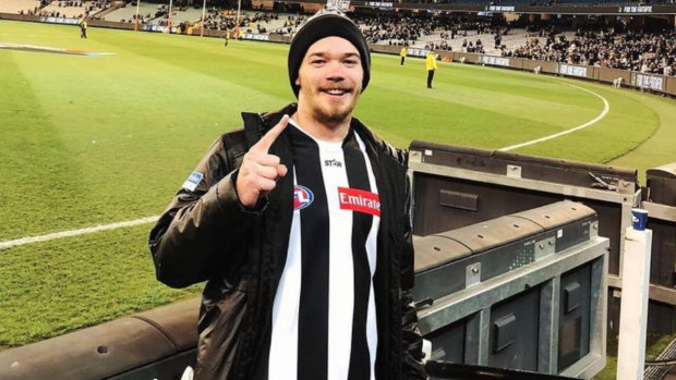 Collingwood fan Luke Humphries is a big supporter of outgoing president Eddie McGuire.