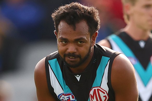 Willie Rioli during Saturday’s game in Ballarat.