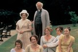 The Bennet family as seen in the BBC’s 1995 adaptation of Jane Austen’s 1813 novel, Pride and Prejudice. Mr and Mrs Bennet, with (l-r) Lydia, Elisabeth, Jane, Catherine and Mary. But which is the fourth daughter?