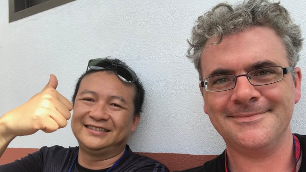 James Massola in Thailand with his fixer/translator/driver, Akkarawat 'Art' Taokwang. 