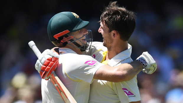 Back in form: Shaun (left) and Mitchell Marsh have made runs since a poor series against Pakistan.