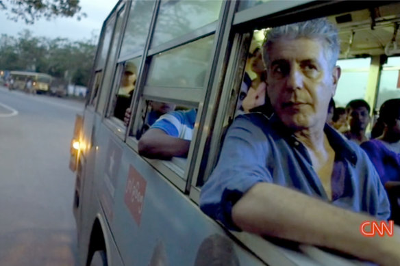 A screen grab of Anthony Bourdain in Myanmar in Parts Unknown.
