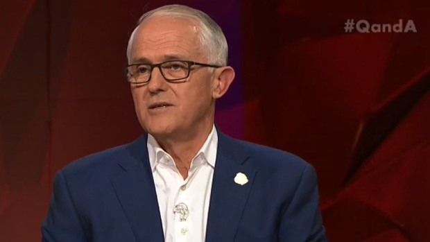 Former PM Malcolm Turnbull appears on a special Q&A.