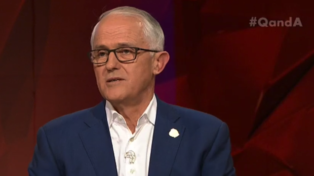 Former PM Malcolm Turnbull appears on a special Q&A.